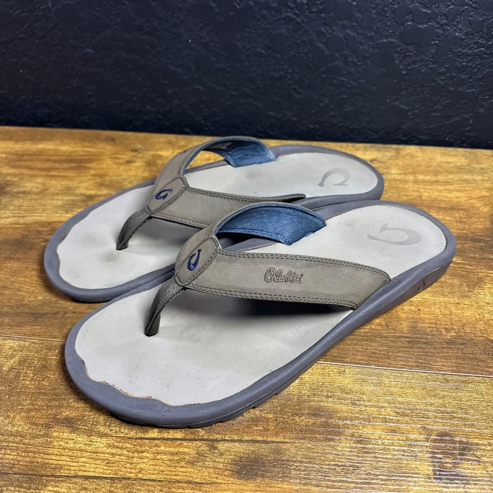 Olukai Ohana 10110A-6Z10 Dark Java Synthetic Flip Flop Sandals Mens 13 EUR 46